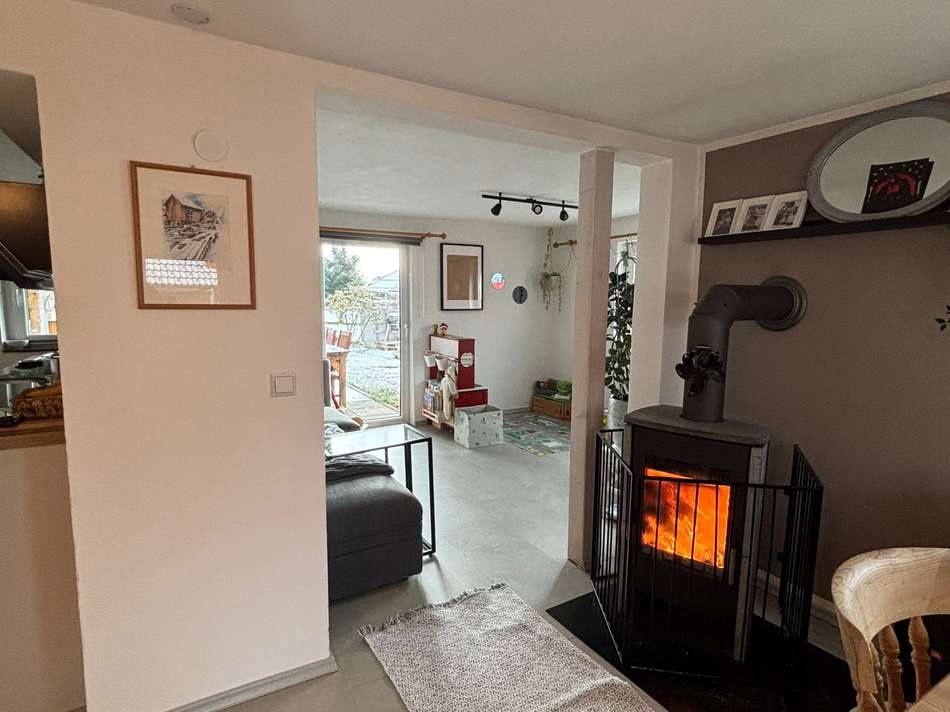 Wohnzimmer mit Ofen 
