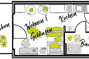 Möblierte Komfort Apartments mit Terrasse - Campus Living Darmstadt – Haardtring 15, 64295 Darmstadt-West, Darmstadt – Vorschaubild 19