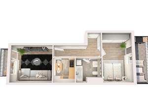Charmante 2-RW* 1. OG* frisch saniert* EBK* moderne Möblierung* TG-SP* Süd-Balkon & Terrasse* Aufzug – Schandauer Straße 23 c, 1309 Striesen-West, Dresden – Vorschaubild 2