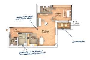Zwischen Wall und Weser - Moderne 2-Zimmer-Wohnung mit Balkon und EBK im Stephaniviertel – Abbentorswallstraße 49, 28195 Altstadt, Bremen – Vorschaubild 2