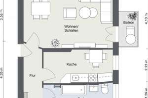 Möblierte 1-Zimmer-Wohnung mit Balkon in Berlin-Karlshorst – Karl-Egon-Straße 24, 10318 Karlshorst, Berlin – Vorschaubild 7