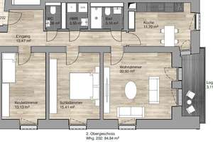 Lichtdurchflutete 3‑Zimmer-Wohnung mit Balkon & EBK – zentrale Lage nahe Nymphenburg – Ginhardtstraße 40, 80639 Nymphenburg, München – Vorschaubild 8
