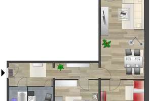 Zentrumsnahe 3-Raum-Wohnung mit Balkon – Mühlenstr. 4, 9111 Zentrum, Chemnitz – Vorschaubild 6