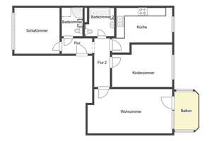 Großzügige 3-Zimmer-Wohnung 76m²  mit Balkon und zwei Bädern im 1.Obergeschoss – Die vollständige Adresse der Immobilie erhältst du vom Anbieter., 9123 Hutholz, Chemnitz – Vorschaubild 13