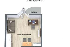 1-Raum-Apartment mit Balkon und Pantryküche in Bochum - Gerthe, renoviert, provisionsfrei – Castroper Hellweg 480, 44805 Gerthe, Bochum – Vorschaubild 8