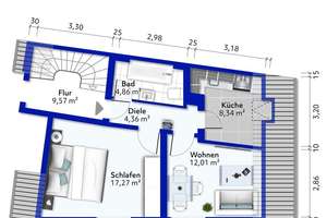 Charmante 2- Zimmer-Dachgeschosswohnung im Herzen von Kölner Innenstadtlage – Die vollständige Adresse der Immobilie erhältst du vom Anbieter., 50676 Altstadt/Süd, Köln – Vorschaubild 13