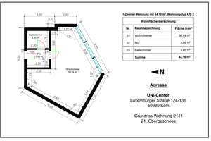 Exklusives Apartment im UNI-Center, 21. Etage – Luxemburgerstraße 124-136, 50939 Sülz, Köln – Vorschaubild 11