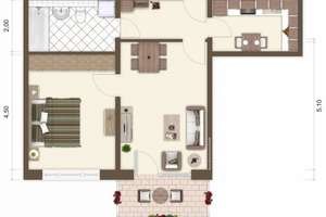 2-Raumwohnung // Aufzug // ebenerdiger Zugang Haus // Debschwitz – Eiselstraße 111/224, 7548 Debschwitz, Gera – Vorschaubild 2
