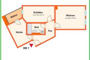 Hübsche, modern möblierte Wohnung mit Balkon, in ruhiger Lage – Orthstraße 17, 9131 Hilbersdorf, Chemnitz – Vorschaubild 5