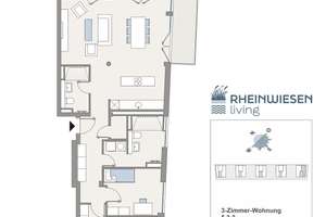 Rheinpromenade vor der Tür: 3-Zimmer-Wohnung in gefragter Lage – An den Rheinwiesen 8-16, 55120 Neustadt, Mainz – Vorschaubild 2