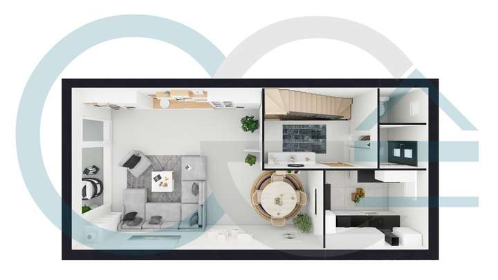 3D Grundriss Erdgeschoss