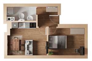 Frisch renovierte 2-Zimmer-Wohnung mit offener Wohnküche | MG-ZENTRUM – Bismarckstraße 74, 41061 Gladbach, Mönchengladbach – Vorschaubild 2