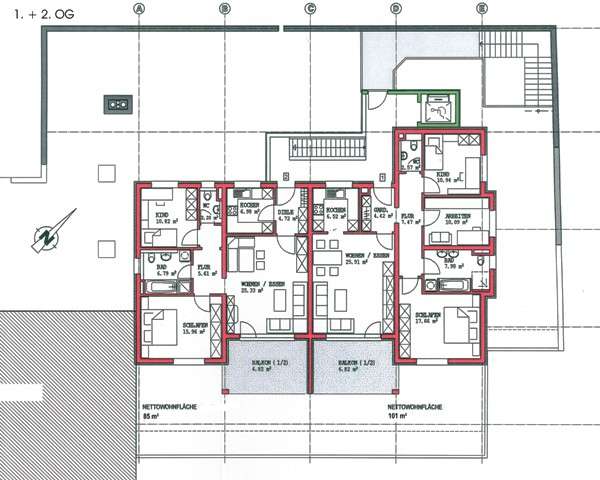 Grundriss 1. 2.OG