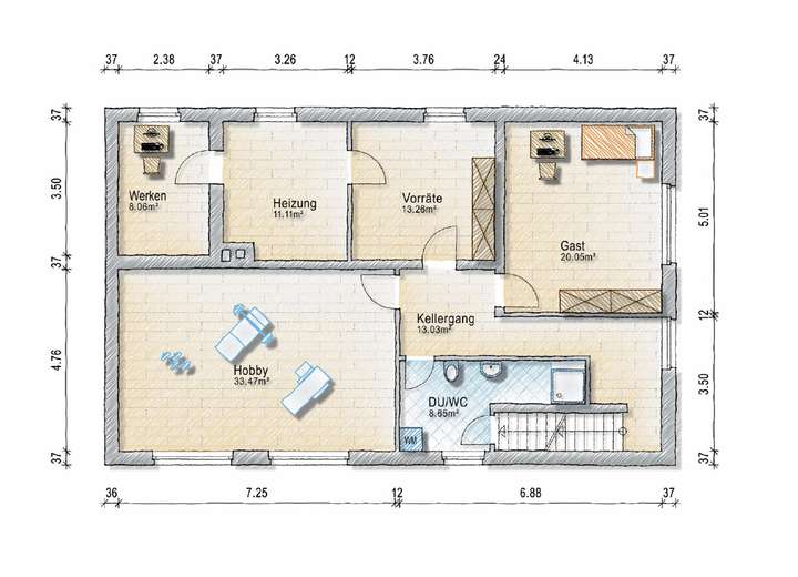 Grundriss Souterrain