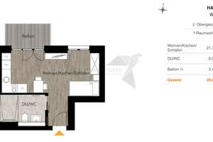 ++ Angebot! ++ Erstbezug nach Neubau: 1-Zimmer-Wohnung mit Balkon und Einbauküche am Kulturpalast – Unritzstraße 38, 9117 Rabenstein, Chemnitz – Vorschaubild 2
