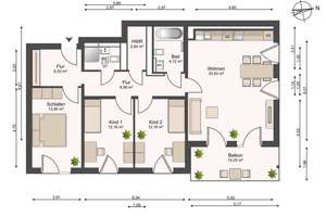 107 neue Mietwohnungen inkl. Einbauküche / H2-03-14 | 4-Zi. II | 3.OG | Balkon mit Westausrichtung – Max-Planck-Straße 15, 14473 Südliche Innenstadt, Potsdam – Vorschaubild 59
