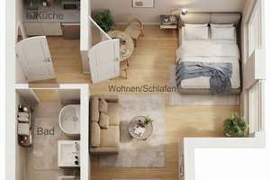 Praktisch geschnittenes möbliertes 1-Zimmer-Apartment in Fürth – 300m zur U-Bahn – Leyher Straße 10, 90763 Südstadt Industriegebiet, Fürth – Vorschaubild 5