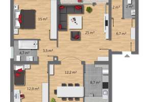 Gut geschnittene 3,5-Raum-Wohnung mit rd. 96 m² und Sonnenbalkon in Burgaltendorf  – Die vollständige Adresse der Immobilie erhältst du vom Anbieter., 45289 Burgaltendorf, Essen – Vorschaubild 18