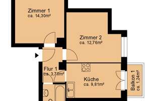 Schicke 2-Zimmer-Wohnung mit separater Küche und grünem Hinterhof – Troppauer Straße 25, 1279 Laubegast, Dresden – Vorschaubild 3