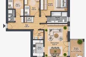 Lichtdurchflutete 4-Zimmer-Wohnung mit großzügigem Südwestbalkon - provisionsfrei in Würzburg – 97076 Lengfeld, Würzburg – Vorschaubild 24