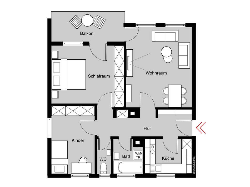 Gepflegte 3-Zimmer-Wohnung