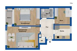 Gepflegte und bezugsfreie 2,5-Zimmer-Wohnung in München-Laim – Die vollständige Adresse der Immobilie erhältst du vom Anbieter., 80686 Friedenheim, München – Vorschaubild 11