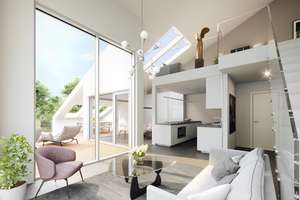 MODERNE PENTHOUSE - MAISONETTE - WOHNUNG MIT TRAUMHAFTER TERRASSE  + AUSBLICK  -  IM GRÜNEN -