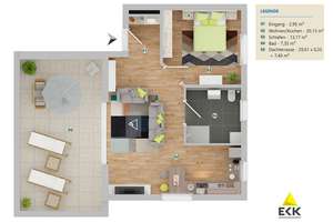 🏡 61 m² innen. 29 m² Dachterrasse. 2-Zimmer-Penthouse + Keller, Aufzug & Einbauküche in Meckenheim – Auf dem Steinbüchel 45, 53340 Meckenheim – Vorschaubild 5