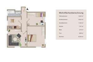 Schöne 3-Zimmer-Wohnung in ruhiger gewachsener Lage – Die vollständige Adresse der Immobilie erhältst du vom Anbieter., 70569 Kaltental, Stuttgart – Vorschaubild 9