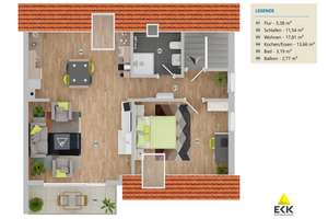 🏡 All-inclusive wohnen: sanierte & voll möblierte 2-Zimmer-Wohnung mit Balkon in Köln-Porz – Gronaustraße 26, 51145 Urbach, Köln – Vorschaubild 3