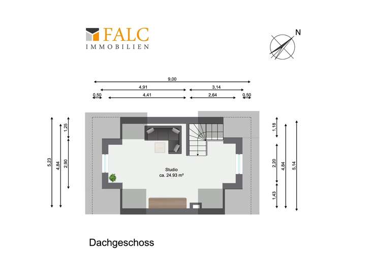 Grundriss Dachgeschoss WE01