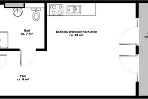Charmantes 1-Zimmer-Apartment mit Einbauküche | Loggia | bodentiefe Dusche | Fußbodenheizung – Leipziger Straße 70, 1127 Pieschen-Süd, Dresden – Vorschaubild 2