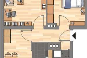 Gemütliche 2-Zimmer-Wohnung in Kiel – 51,24 m² mit Dielenboden – Ostring 3, 24143 Gaarden-Süd und Kronsburg, Kiel – Vorschaubild 7