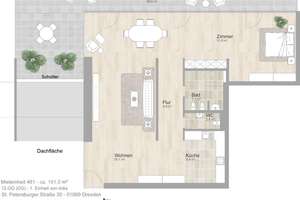 Rooms with a view: hinreißendes Penthouse mit fantastischer Aussicht! – St. Petersburger Str. 30, 1069 Seevorstadt-Ost/Großer Garten, Dresden – Vorschaubild 18