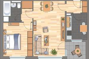 Demnächst frei! 2-Zimmer-Wohnung in Wolfsburg Westhagen evtl. mit Küchenübernahme – Rostocker Straße 11, 38444 Westhagen, Wolfsburg – Vorschaubild 2