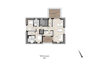 4-Zi.-DG-Whg. + Ankleide + Abstell + 2 Bäder + 2 Dachterr. / W/NFL. 167,17 m² / KFW-40 / prov.-fr. – Undinestraße 1, 81927 Englschalking, München – Vorschaubild 7