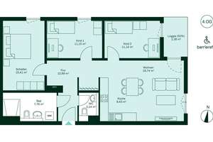 Barrierefrei e Eigentumswohnung im vierten Obergeschoss mit Loggia und Gäste-WC – Lilli-Marx-Straße 26, 40597 Benrath, Düsseldorf – Vorschaubild 9