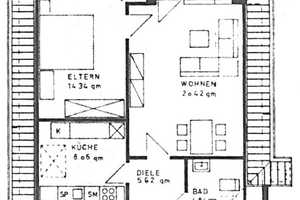 2 Raum Dachgeschosswohnung mit Balkon sowie PKW-Stellplatz in ordentlicher Wohnlage – Düsseldorf – Vorschaubild 1