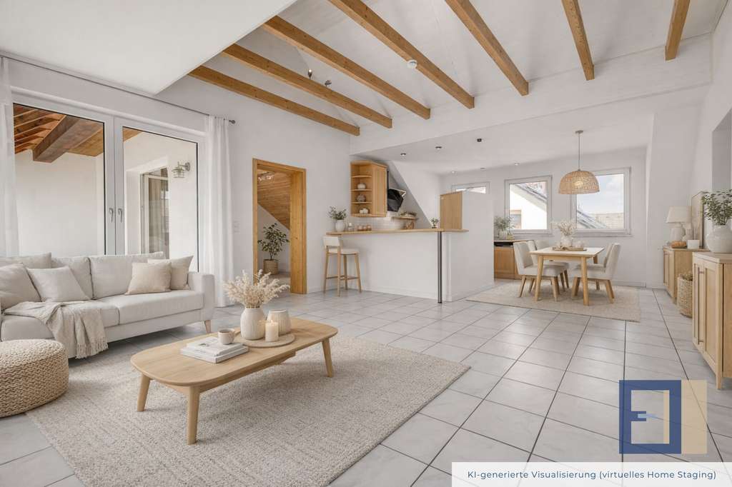 Immobilie in Trebur - DG-Traum in Trebur-Astheim: 1995 aufgestockt, 2,5 Zi., Dachterrasse, Balkon, ruhige Lage - Bild 1