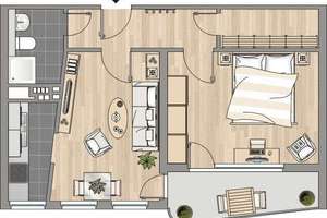 Frisch sanierte Zwei-Zimmer-Wohnung mit Balkon! – Buchforststraße 69-71, 51103 Kalk (Ortsteil), Köln – Vorschaubild 13