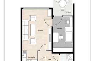 2 Zimmer Wohnung EG mit Terasse in Erlangen – Die vollständige Adresse der Immobilie erhältst du vom Anbieter., 91056 Büchenbach Nord, Erlangen – Vorschaubild 2