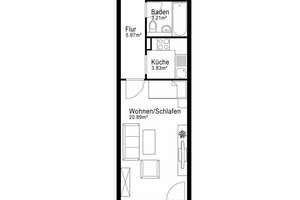 Gepflegte 1-Zimmer-Wohnung mit Balkon in attraktiver Lage von München – Die vollständige Adresse der Immobilie erhältst du vom Anbieter., 80335 Sankt Benno, München – Vorschaubild 5