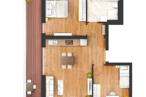 Oase- Helle 3-Zimmer-Wohnung mit großem Süd-West Balkon und durchdachter Raumgestaltung – Violenstraße 7, 80689 Blumenau, München – Vorschaubild 4