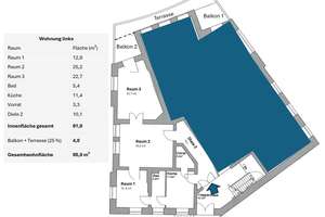 Großzügige 3‑Zimmer‑EG Wohnung in BS‑Zentrums nah Balkon Terrasse – John-F-Kennedy Platz 6, 38100 Innenstadt, Braunschweig – Vorschaubild 11