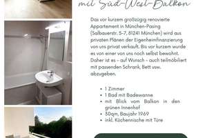 Appartement mit Balkon nahe Pasinger Stadtpark