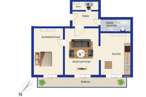 Frisch sanierte 2,5-Zimmer-Wohnung mit großem Balkon in Cuxhaven-Döse – Die vollständige Adresse der Immobilie erhältst du vom Anbieter., 27472 Cuxhaven – Vorschaubild 11