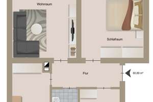 Renovierte 3 Zi.-Whng. mit Balkon - modernes Wannenbad mit Fenster - Duisburg Rheinhausen – Lortzingstraße 25, 47226 Rheinhausen-Mitte, Duisburg – Vorschaubild 2