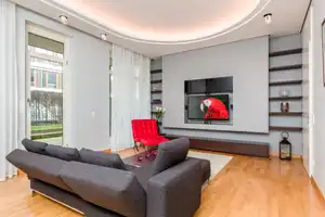 Wohnen im Botschaftsviertel: voll möblierte 2-Zi-Whg, 90 m² + große Terrasse per SOFORT zu VERKAUFEN – Berlin – Vorschaubild 1