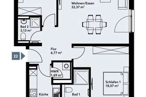 Wohnen an der Kurfürstenallee.
Top ausgestattete 3- Zimmerwohnung mit Balkon – Die vollständige Adresse der Immobilie erhältst du vom Anbieter., 28329 Gartenstadt Vahr, Bremen – Vorschaubild 4