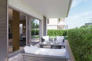 Erstbezug - Wohnung Richtung Park mit Terrasse, Garten & 2 Bädern